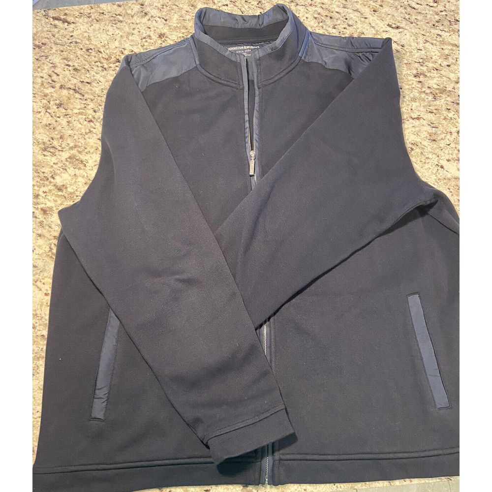 Johnston and Murphy Zip Sweatshirt, Navy 2XL